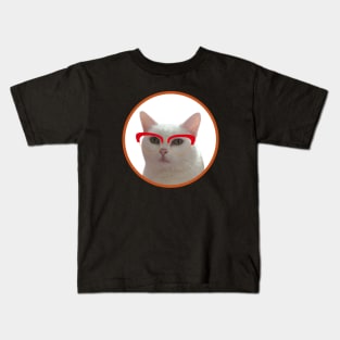 Cute Cat With Glasses Kids T-Shirt